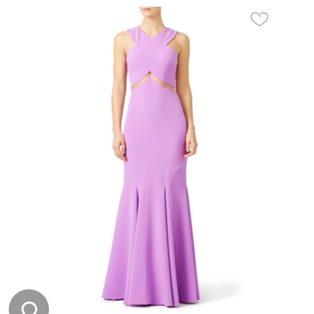 Mignon Pink Chevron Cutout Gown